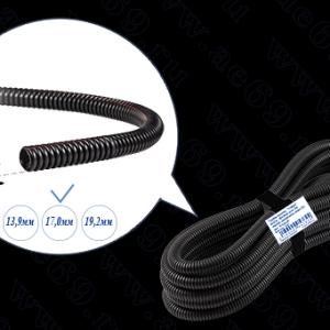 Трубка изоляц. "гофра" внутр. ф17,0мм (к-кт 5м, чёрная, разрезная, класс Е)